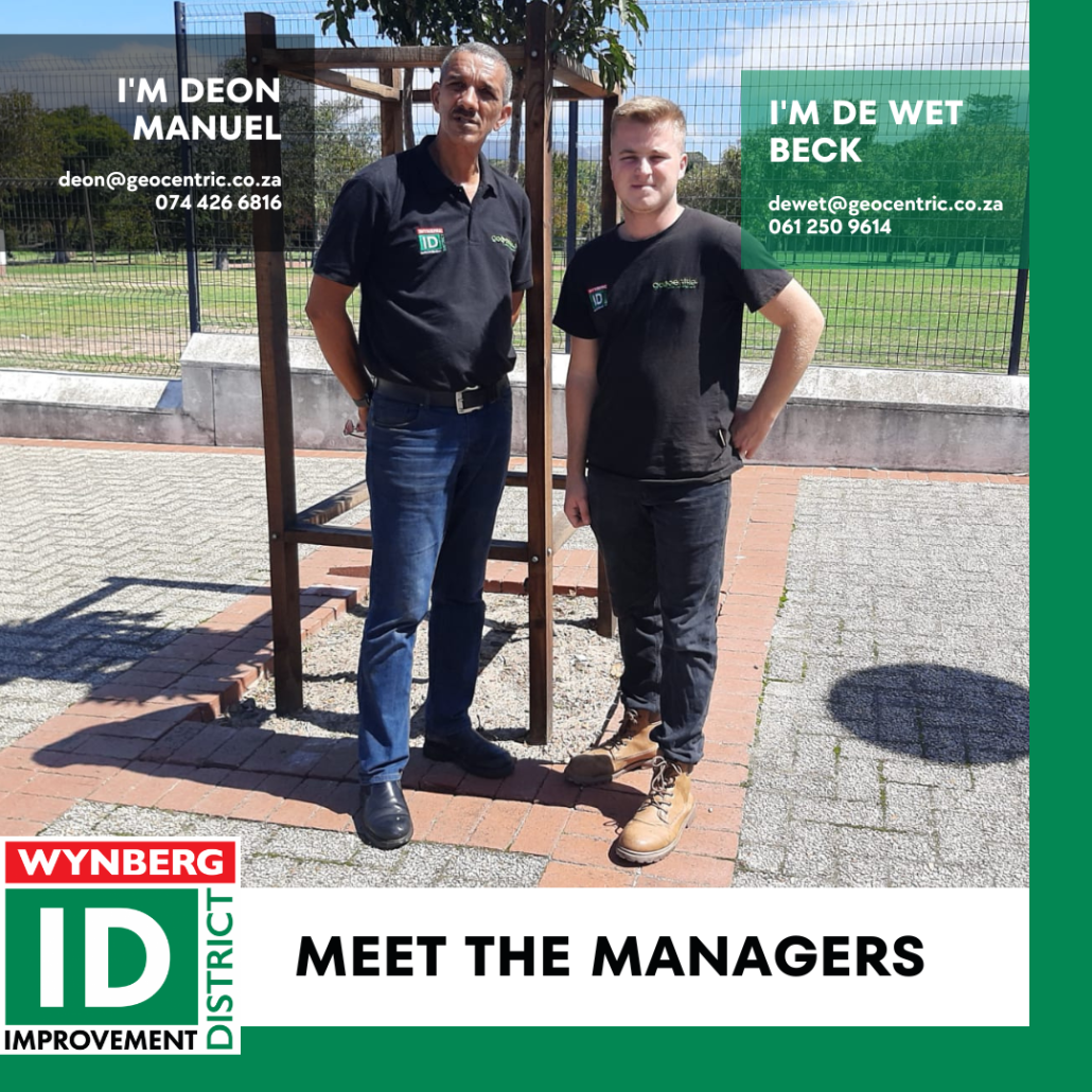 Meet our Wynberg Improvement District managers!

Senior manager Deon Manuel (left) and manager De Wet Beck (right) are committed to making Wynberg better for our community, working tirelessly in their key roles as our City Improvement District managers.